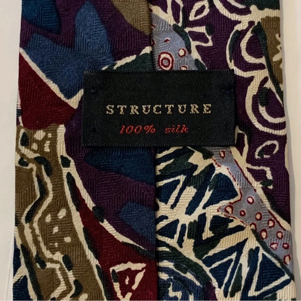 Vintage 90s Structure Silk Tie